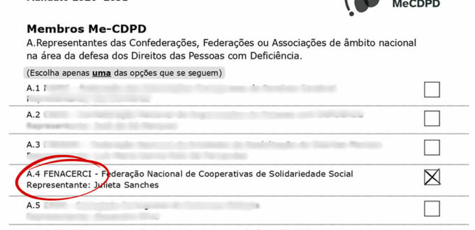 FENACERCI concorre às eleições do Mecanismo Nacional de Monitorização da CDPD