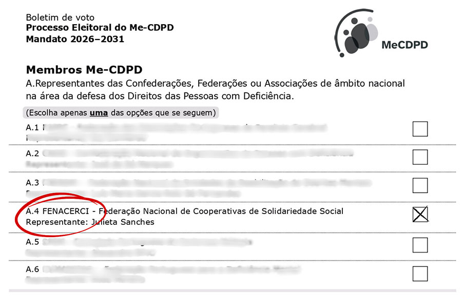FENACERCI concorre às eleições do Mecanismo Nacional de Monitorização da CDPD